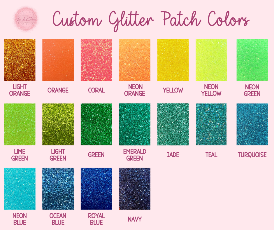 Script Custom Glitter Single Word Hat Patch