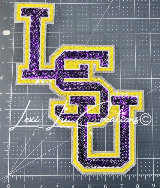 LSU Stacked Sequin Baseball Patch Only