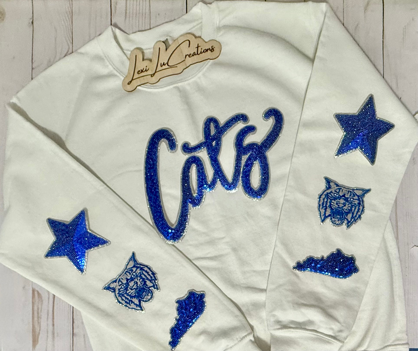 Cats STAR Sleeve Sequin Patch Shirt