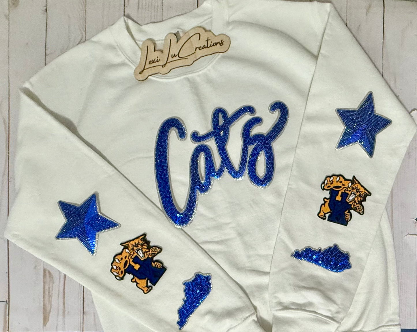 Cats STAR Sleeve Sequin Patch Shirt