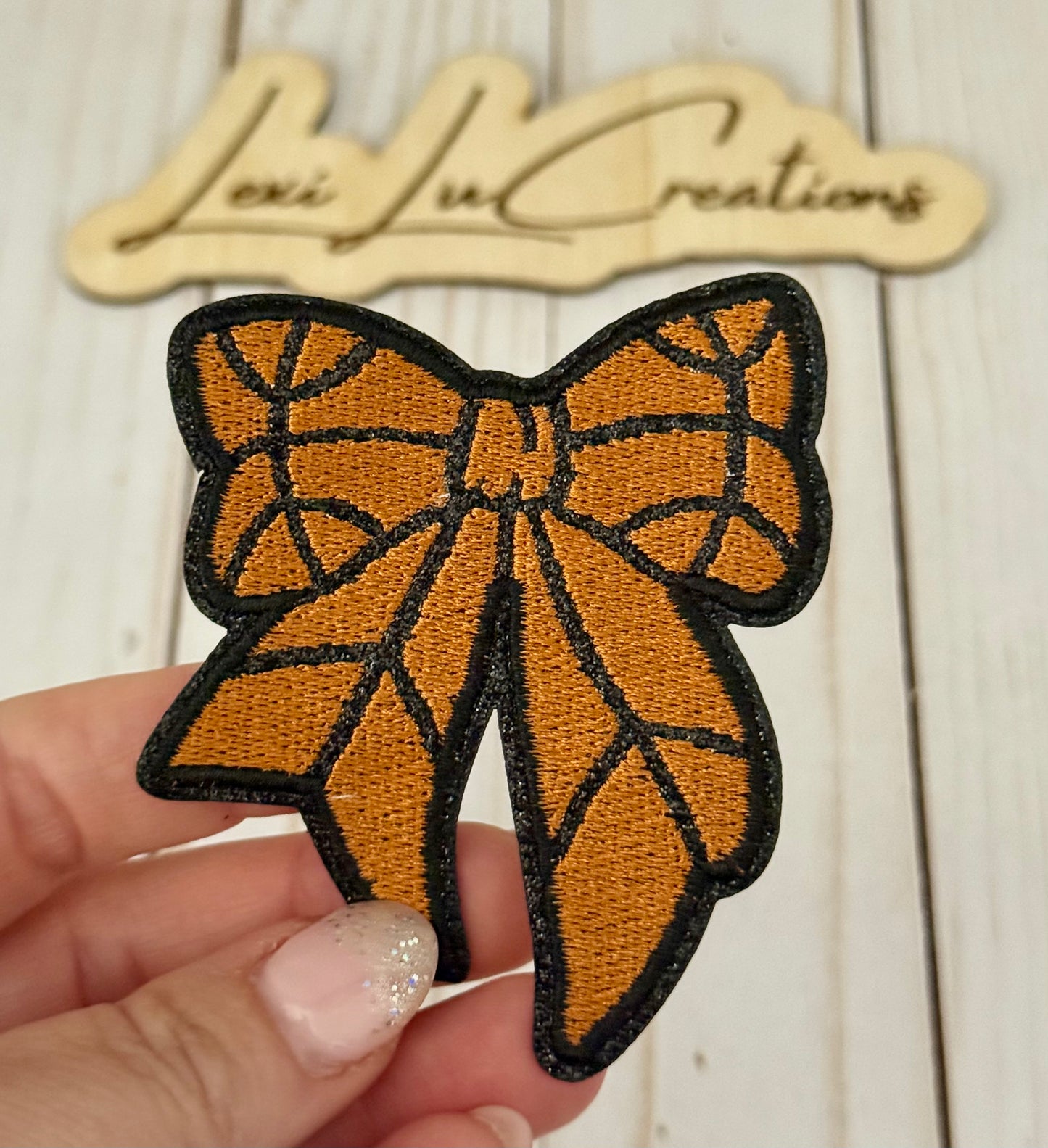 Basketball Bow Hat Patch