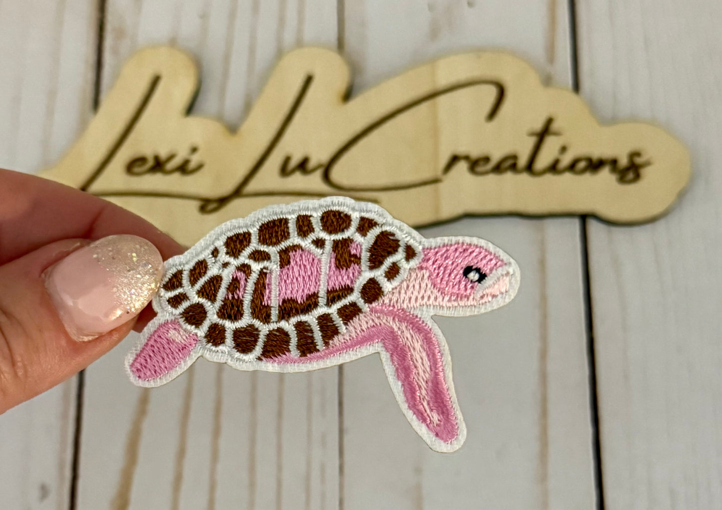 Pink Sea Turtle Hat Patch