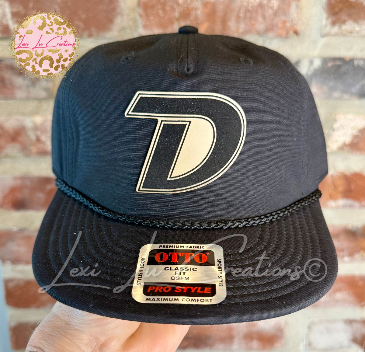 Dutchtown Griffins D Leather Patch Flat Bill Rope Hat
