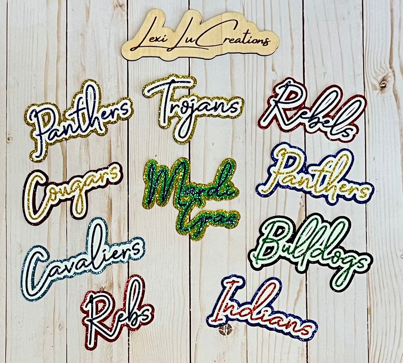 Script Custom Glitter Single Word Hat Patch