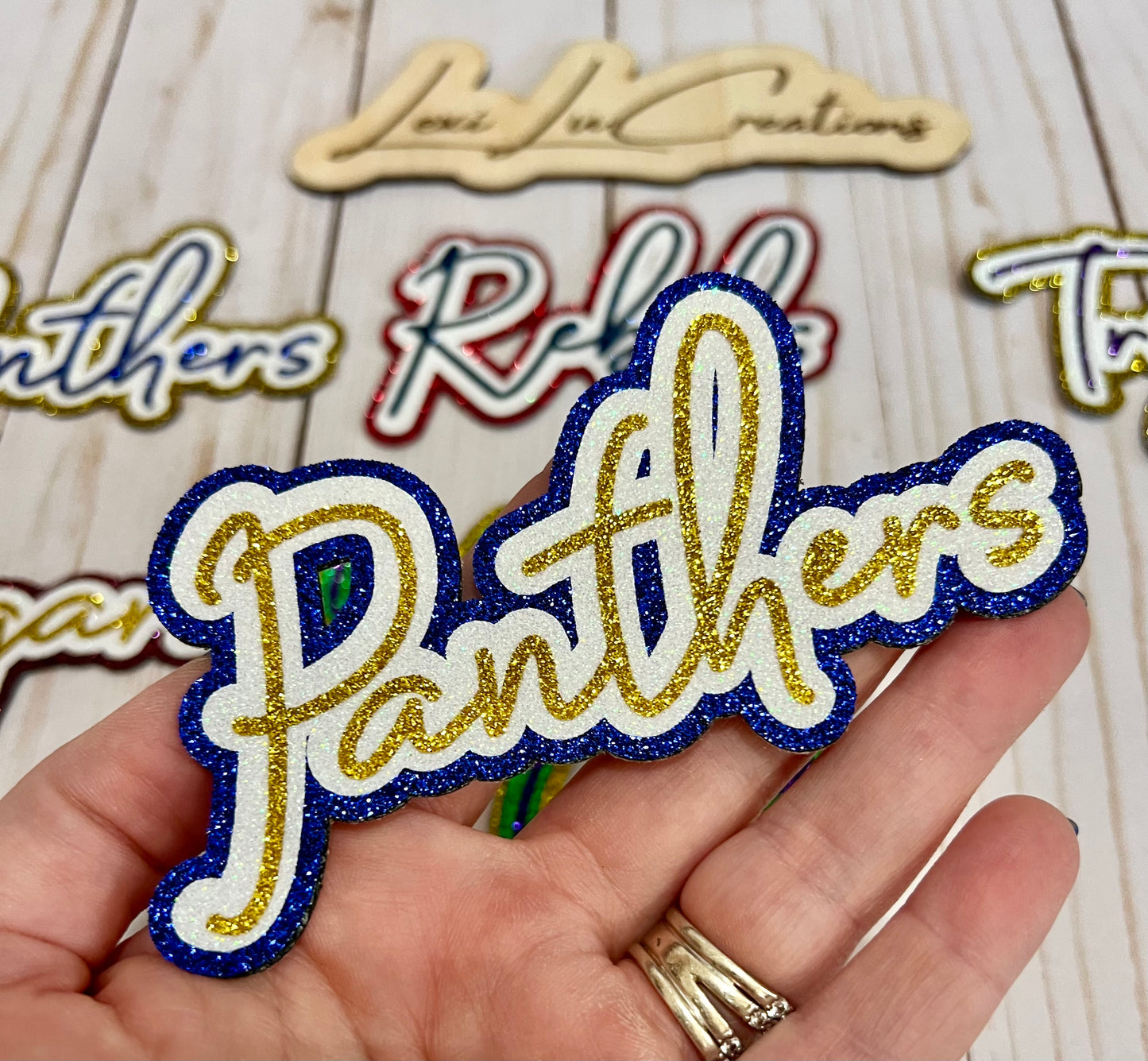 Script Custom Glitter Single Word Hat Patch