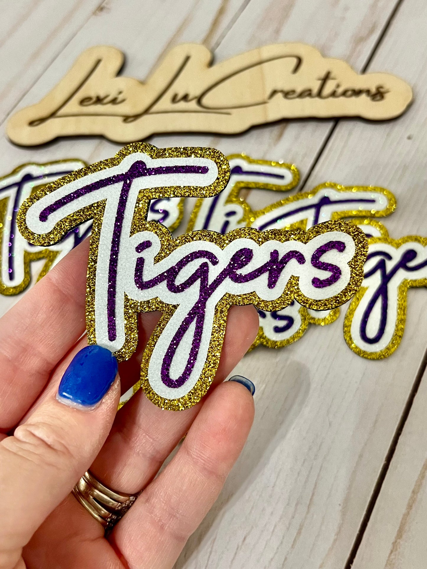 Script Custom Glitter Single Word Hat Patch