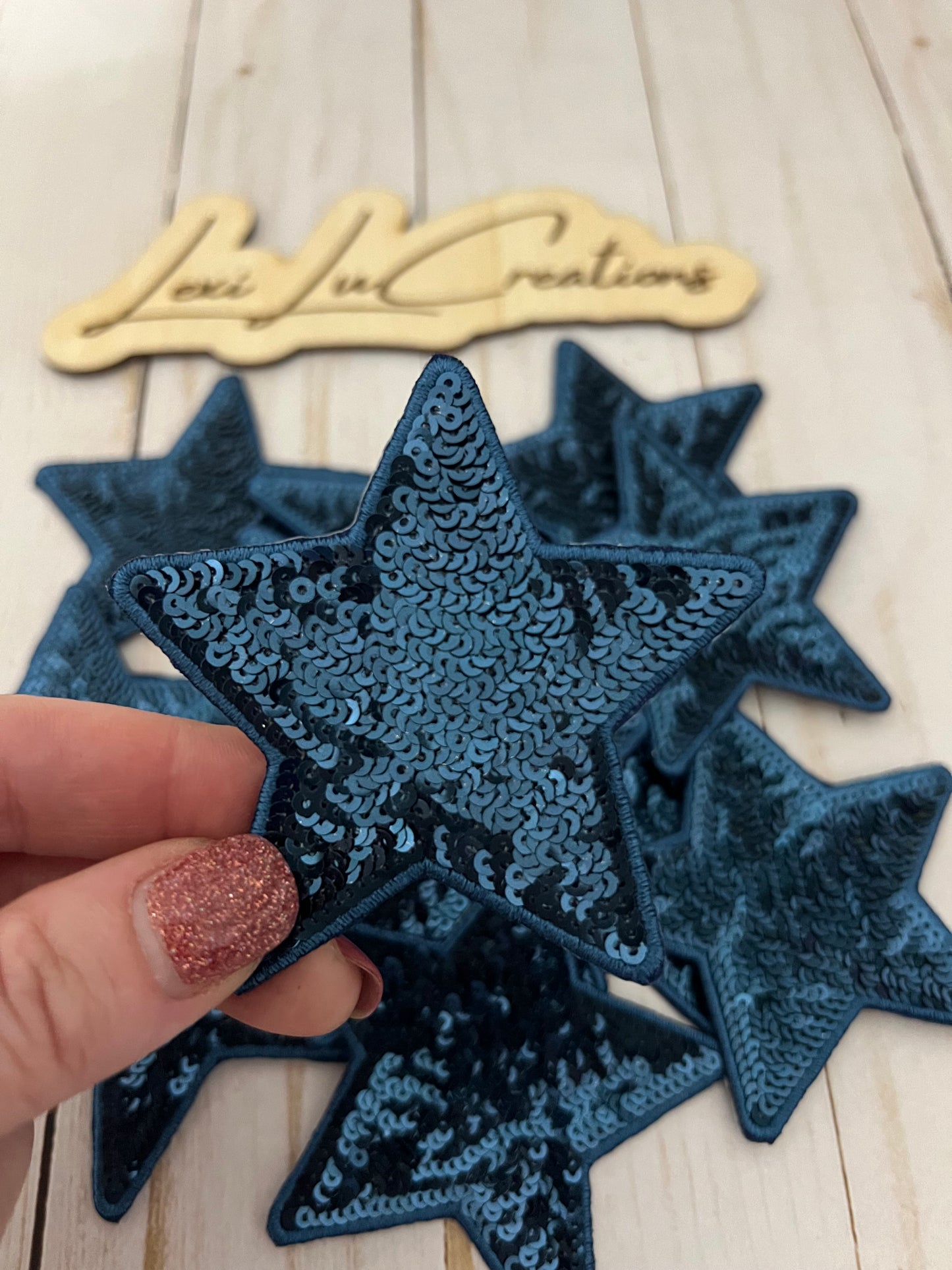 Sequin Navy Star Patch Only