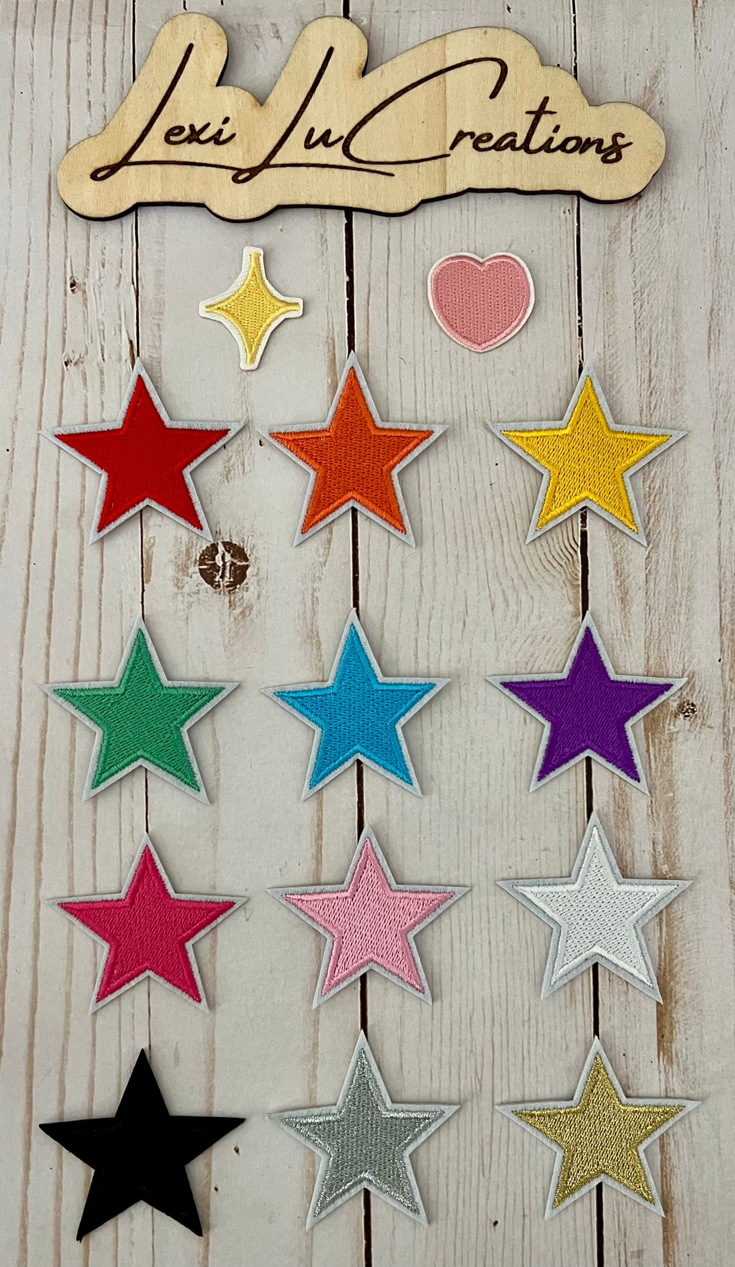 Stars and Hearts Filler Hat Patches