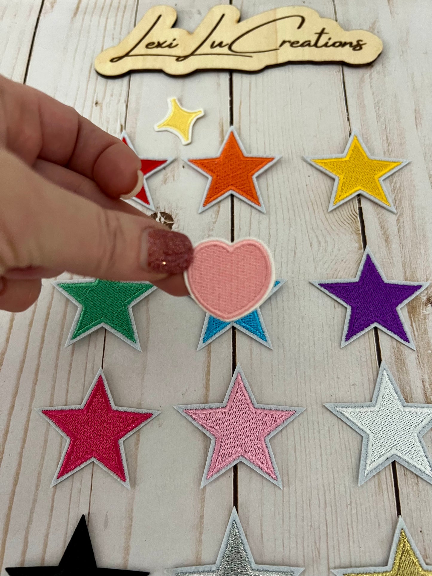 Stars and Hearts Filler Hat Patches