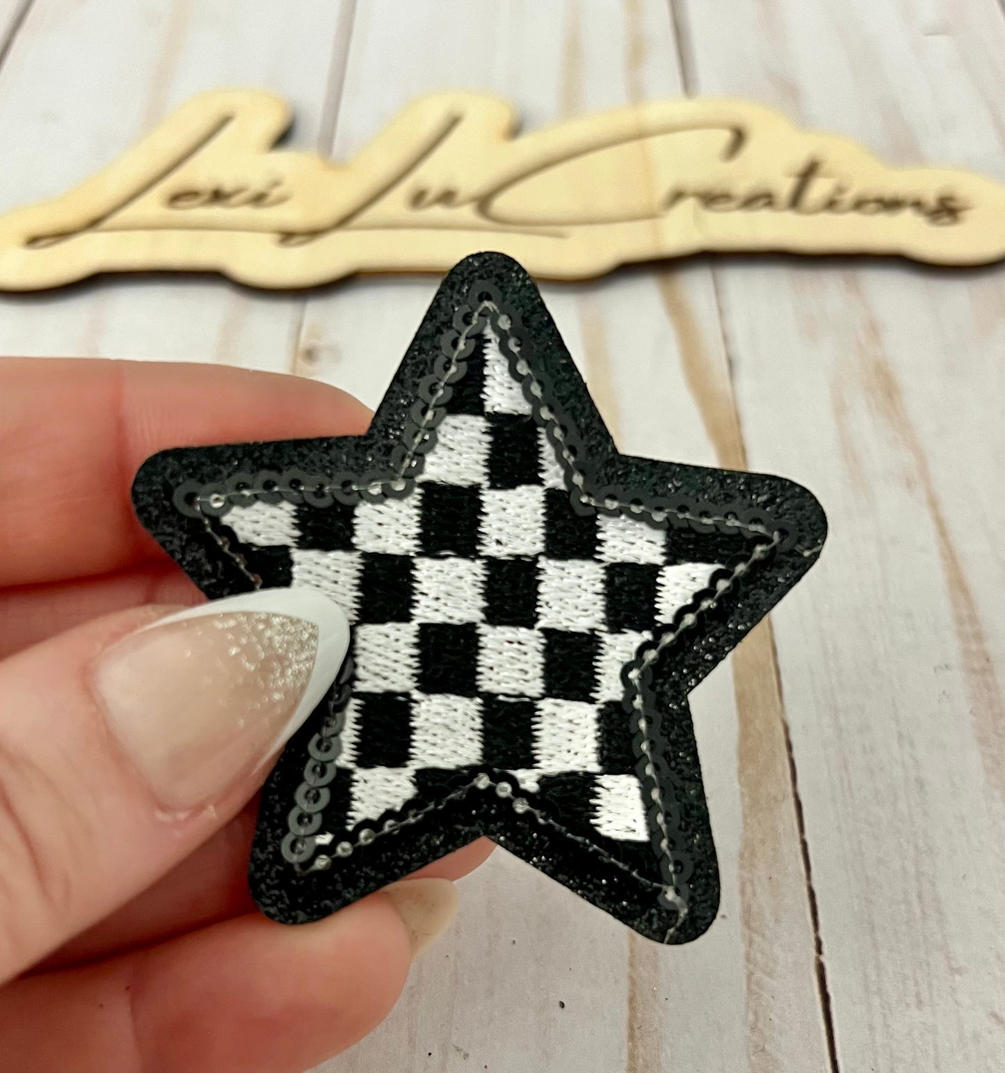 Checkered Star Hat Patches Only