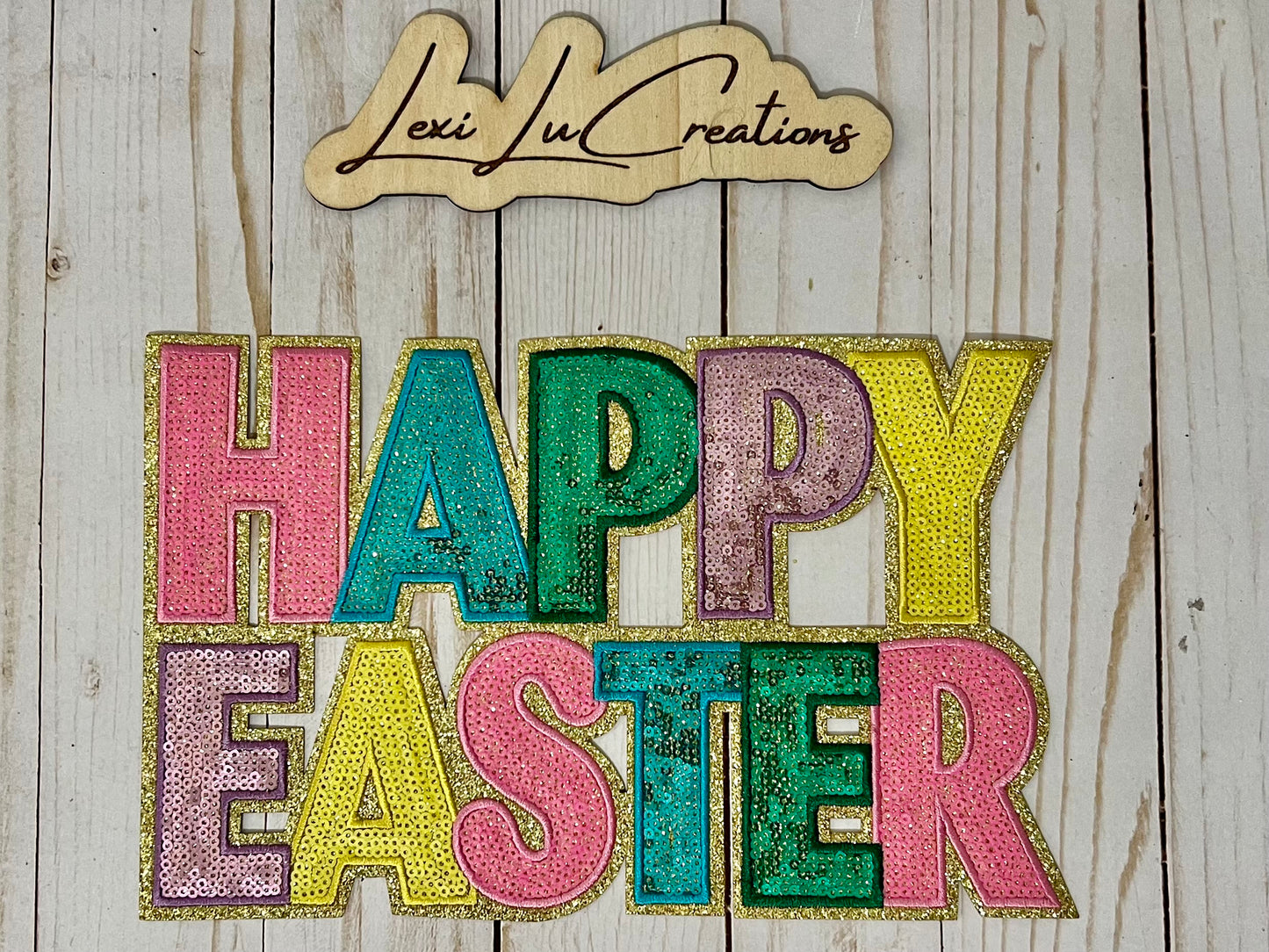 Happy Easter Sequin Patch Shirt