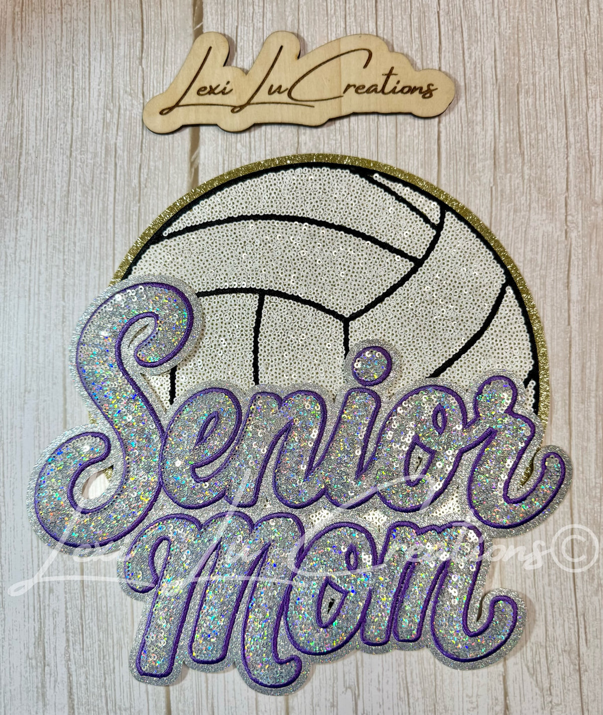 LONG SLEEVE - Senior Mom Volleyball Sequin Shirt - 4 Stitch Color Options
