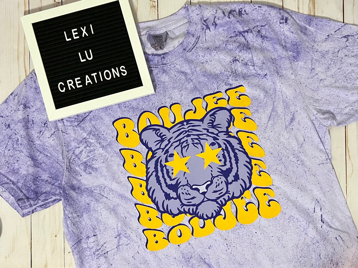 Boujee Tiger Face LSU Gameday Comfort Colors Shirt