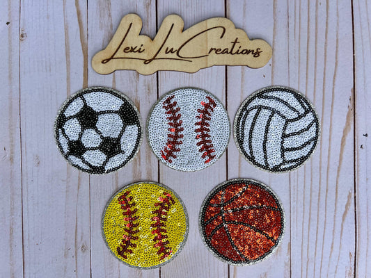 Volleyball Sequin Iron On Patch | Game Day Hat Patch