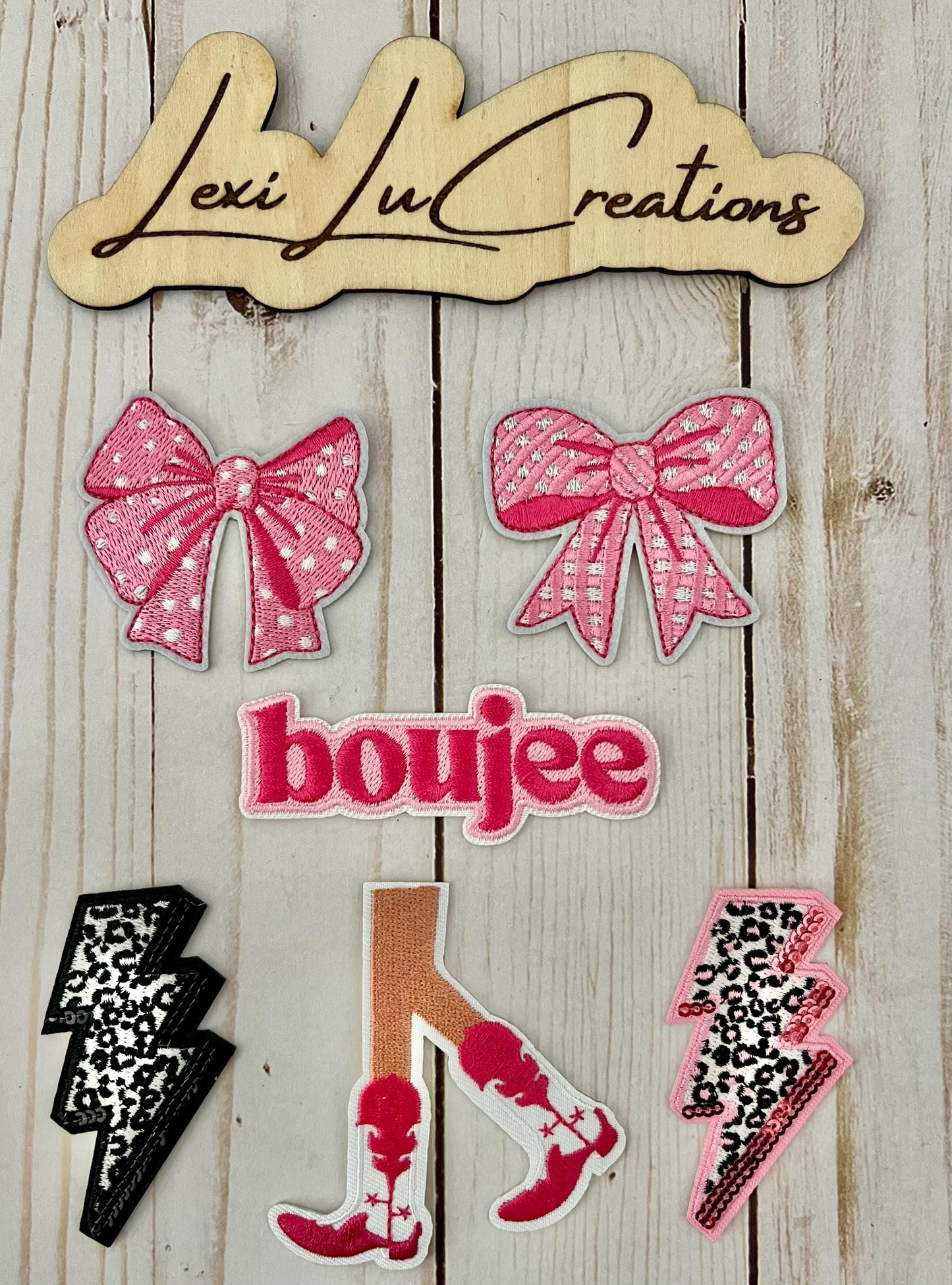 Pink Bow Embroidered Iron On Patches | Hat Patches | Coquette | Polkadot Bow | Plaid Bow