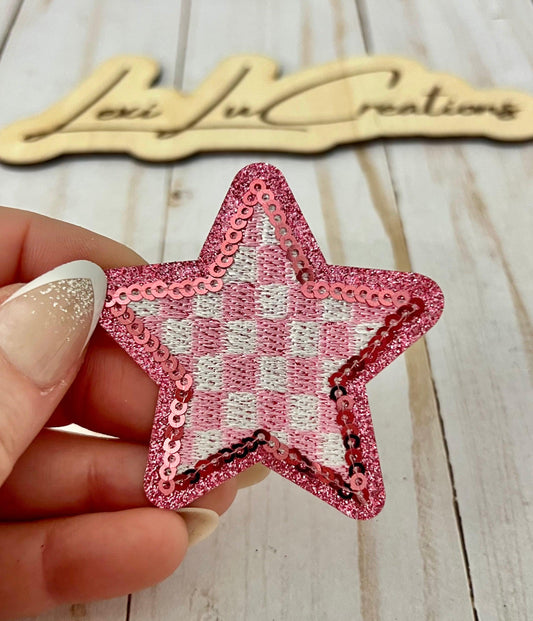 Checkered Star Hat Patches Only