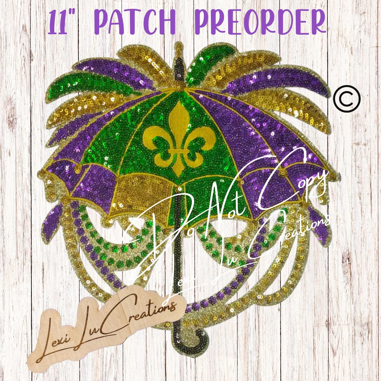 11 in Mardi Gras Umbrella Patch PreOrder