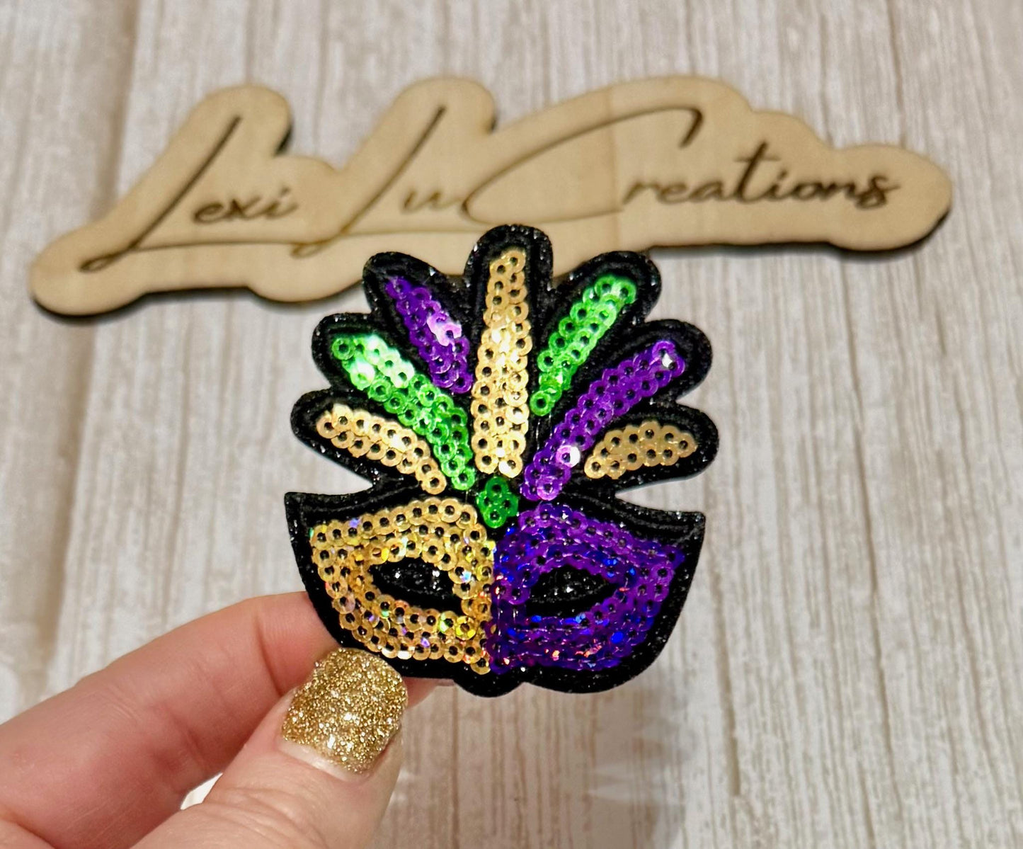 Mini Mardi Gras Mask Hat Patch | Iron On