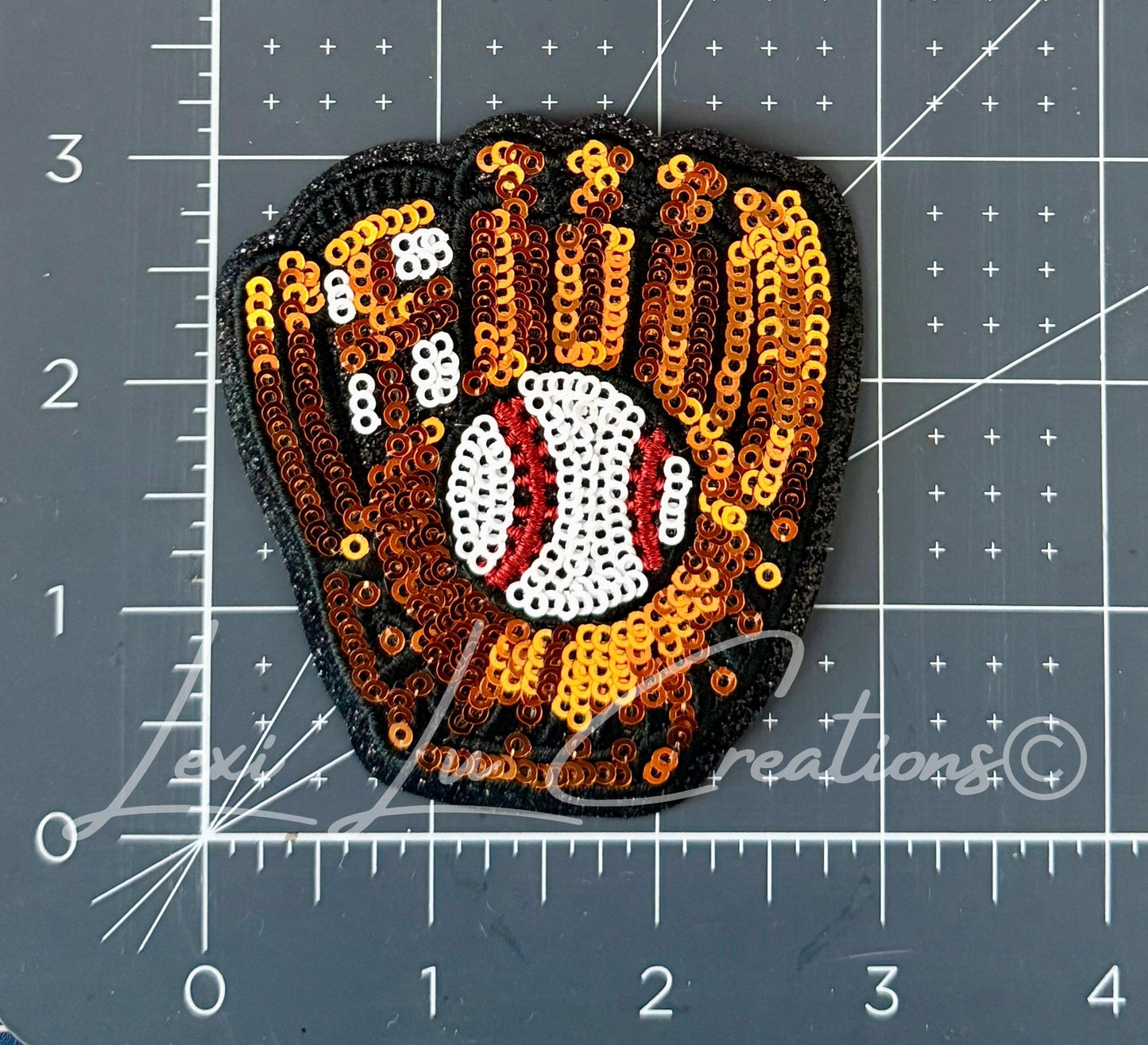 Sequin Baseball Glove Patch | Sports Iron On | Game Day Appliqué | Baseball Mom