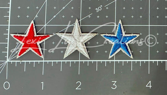 Patriotic Star Patch | Red White Blue Iron-On Patch | Americana Star Appliqué | Fourth of July Patch | Small Glitter Star Patch