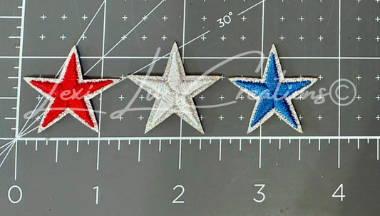 Patriotic Star Patch | Red White Blue Iron-On Patch | Americana Star Appliqué | Fourth of July Patch | Small Glitter Star Patch