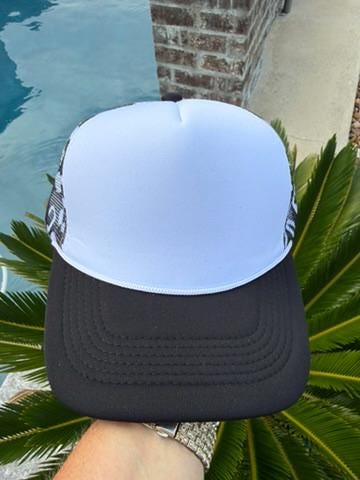 Black Leopard Trucker Hat | Boutique Mesh Snapback Hat | Black Cheetah Print Hat | Women's Trucker Cap | Blank Patch Hat