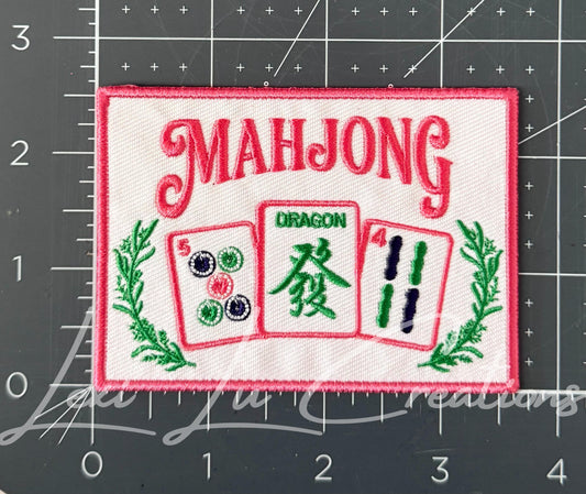Mahjong Hat Patch | Mahjong Tile Patch | Mahjong Lover Patch | Game Night Hat Patch | Pink Mahjong Patch | Trucker Hat Patch | Mahjong Gift
