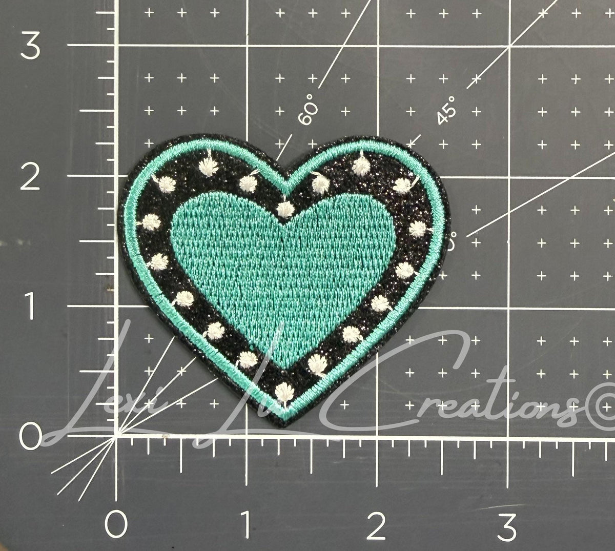 Western Heart Hat Patch | Teal Black Cowgirl Patch | Iron On or Velcro Patch