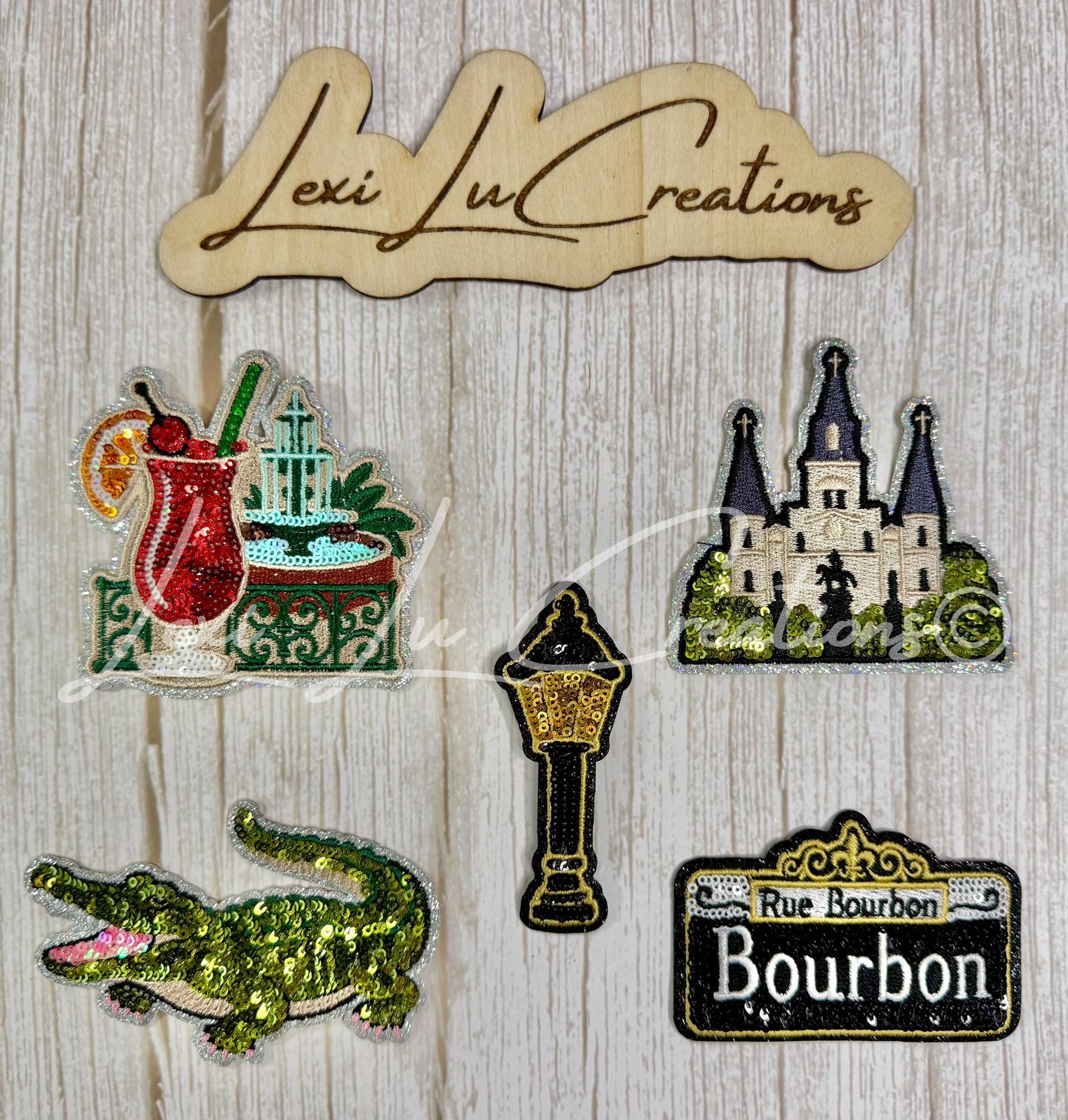Louisiana Alligator Sequin Patch | NOLA Gator Iron-On Patch | Hat & Pocket Size