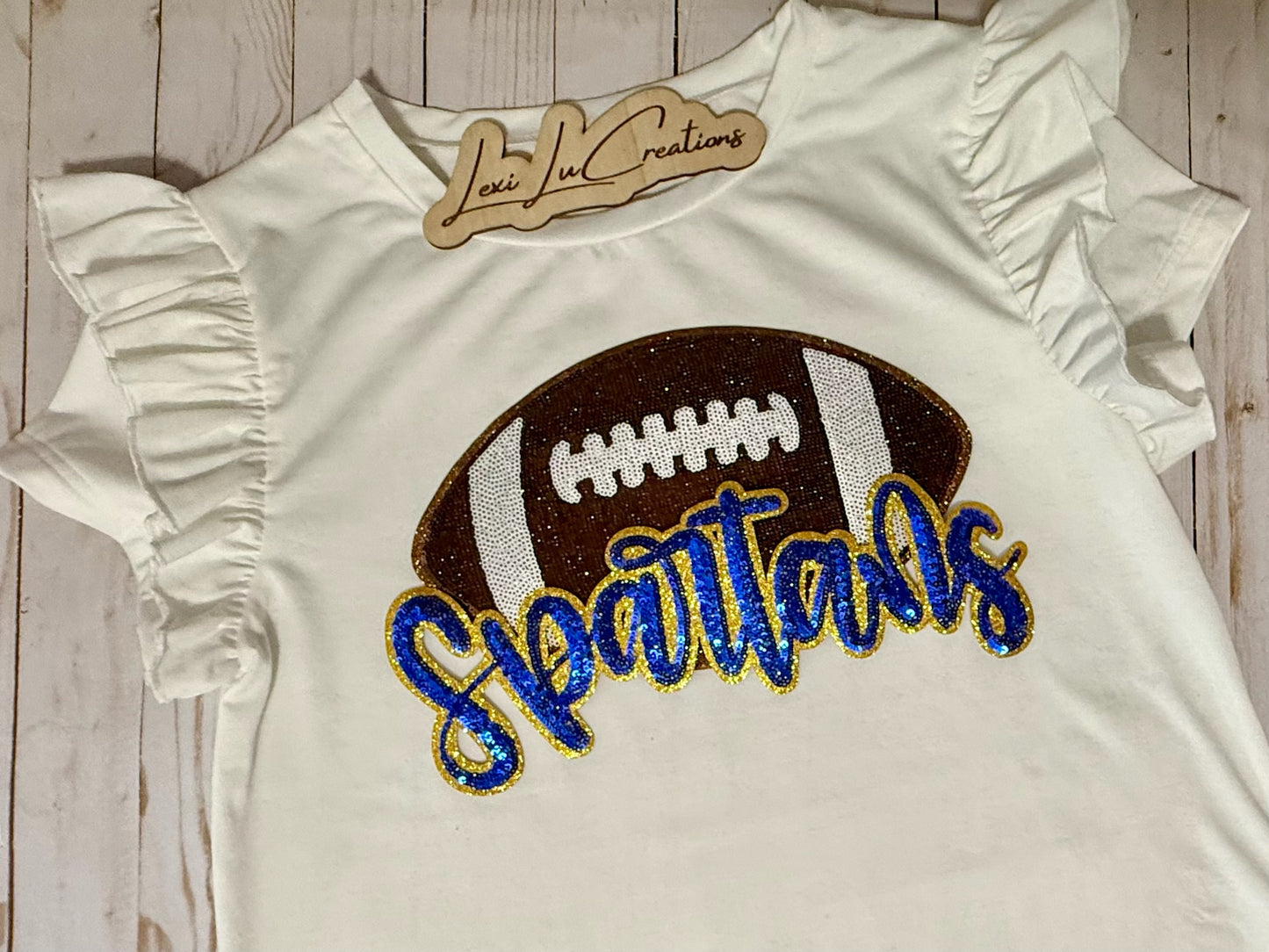 Spartans Football Sequin Patch Shirt