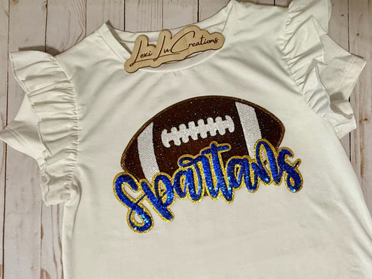Spartans Football Sequin Patch Shirt