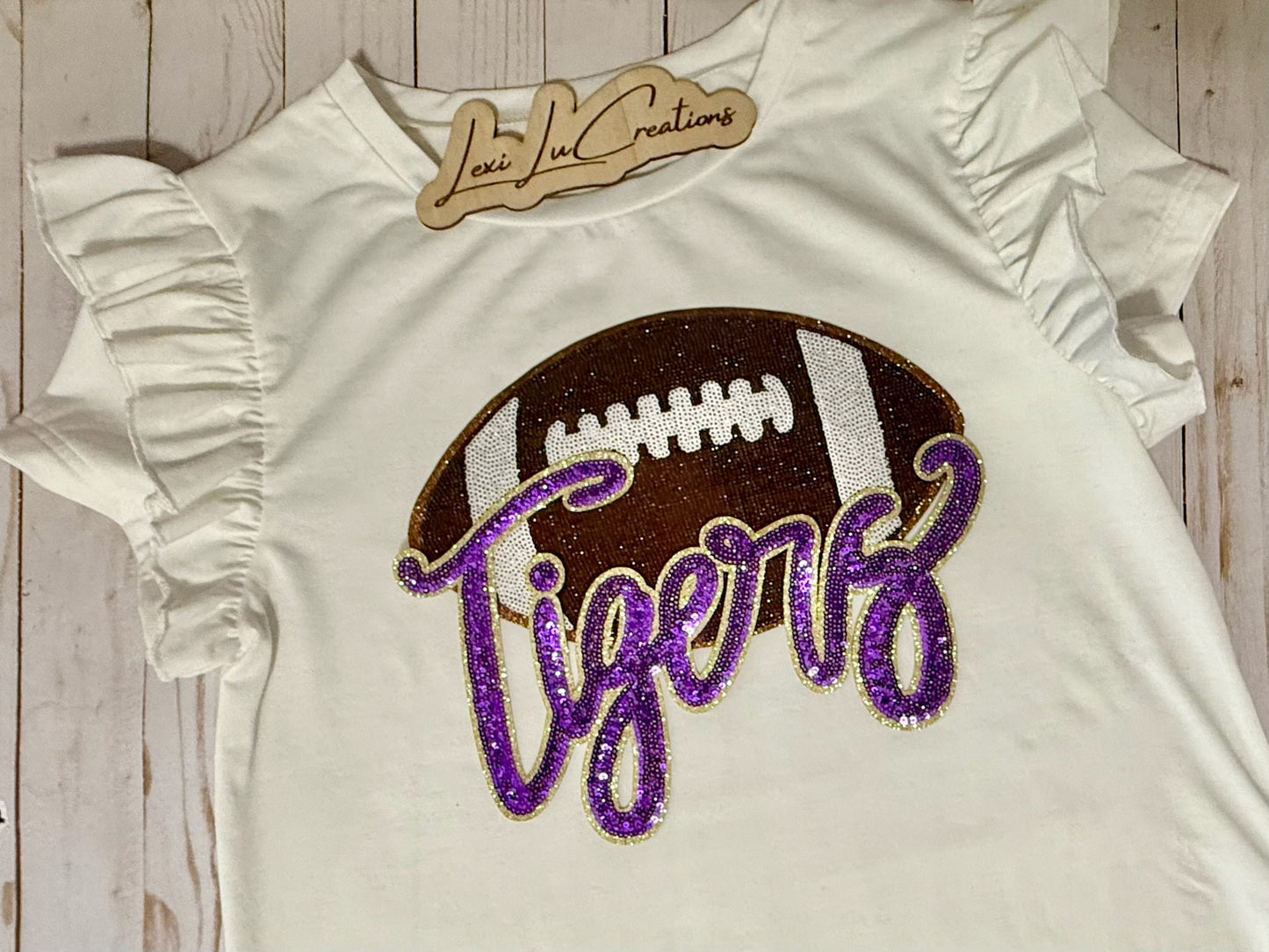 Tigers Football Sequin Patch Shirt
