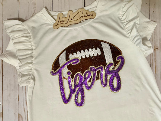 Tigers Football Sequin Patch Shirt