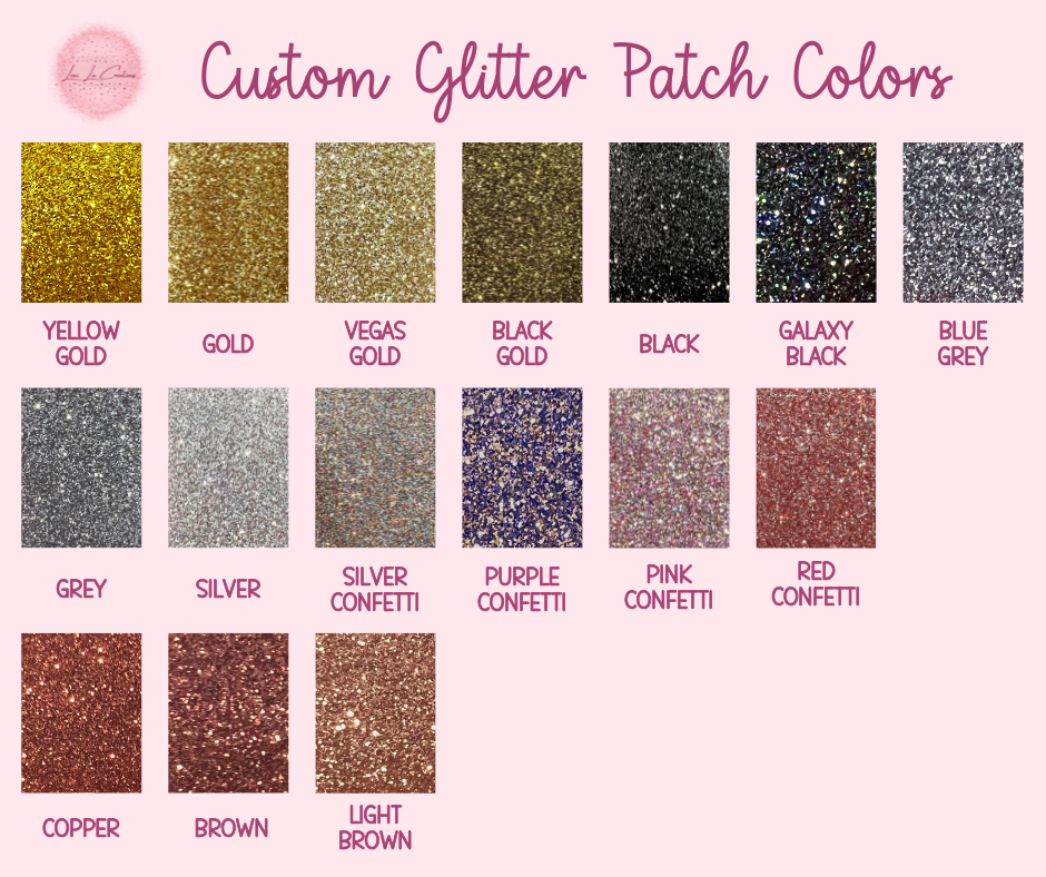 Script Custom Glitter Single Word Hat Patch