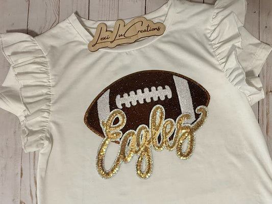 Eagles Football Sequin Patch Shirt