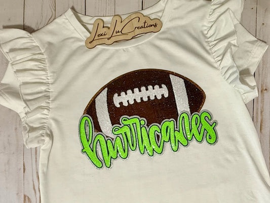 Hurricanes Football Sequin Patch Shirt