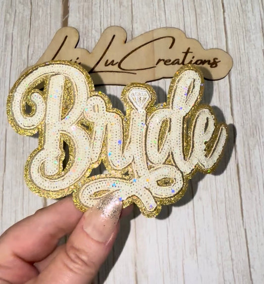 Bride Sequin Patch with Diamond Ring | Bridal Shower Patch | Bachelorette Party Patch | Wedding Patch | Bride-to-Be Patch