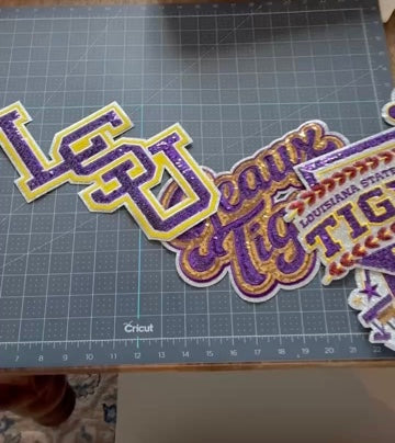 LSU Stacked Sequin Baseball Patch Only