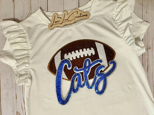 Cats Football Sequin Patch Shirt