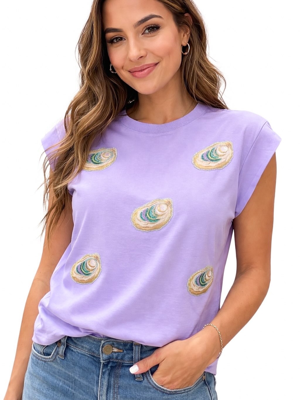 Sequin Oyster Patch Shirt