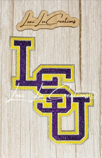 LSU Stacked Sequin Baseball Patch Only