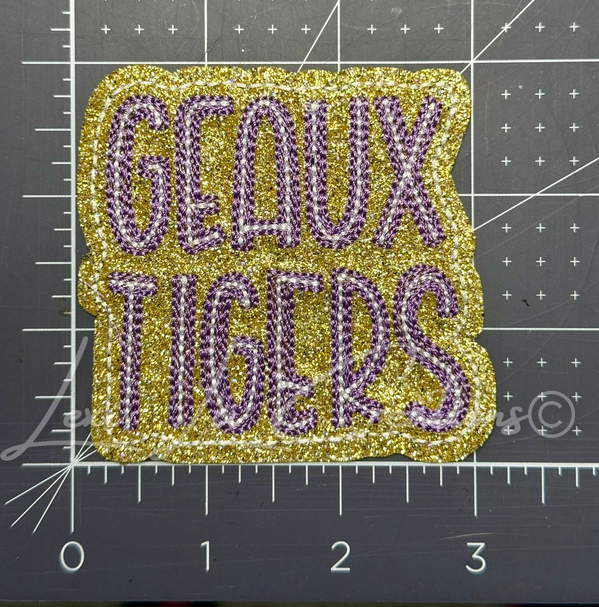 Geaux Tigers Purple & Gold Glitter Hat Patch | Game Day Iron-On Patch