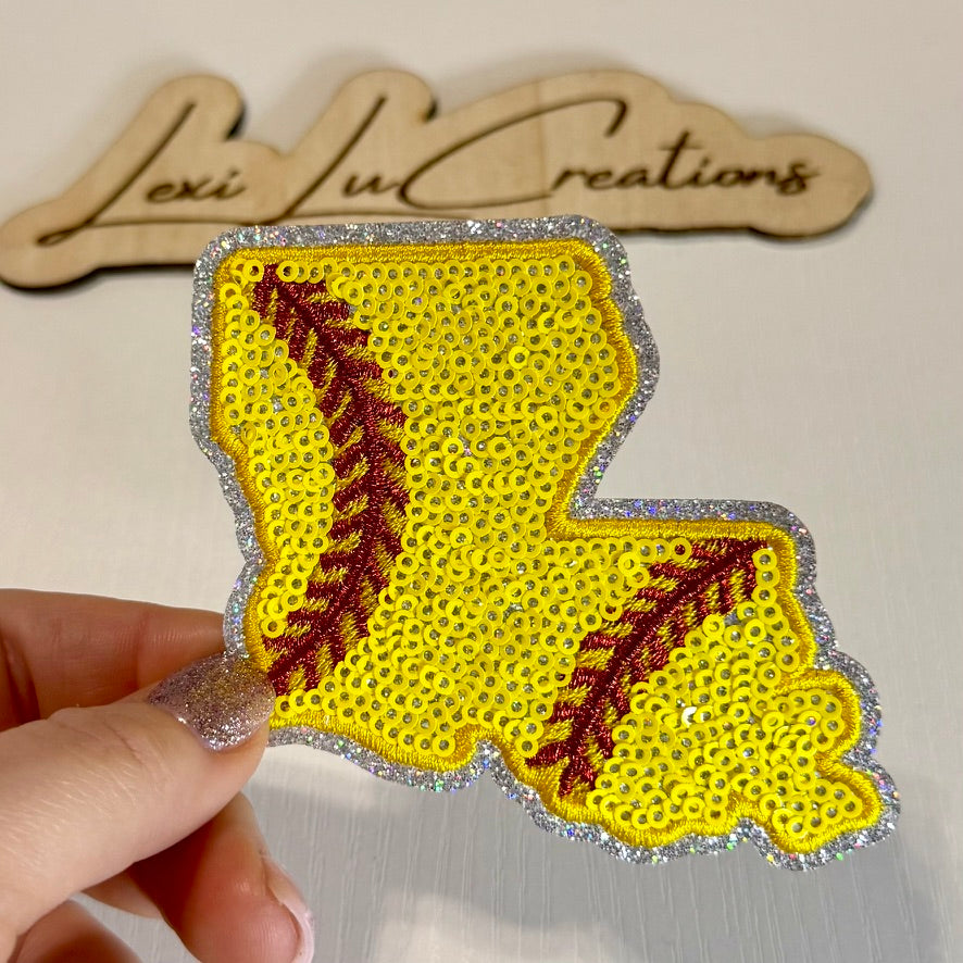 Louisiana Baseball Sequin Patch Only