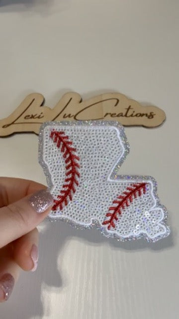 Louisiana Baseball Sequin Patch Only