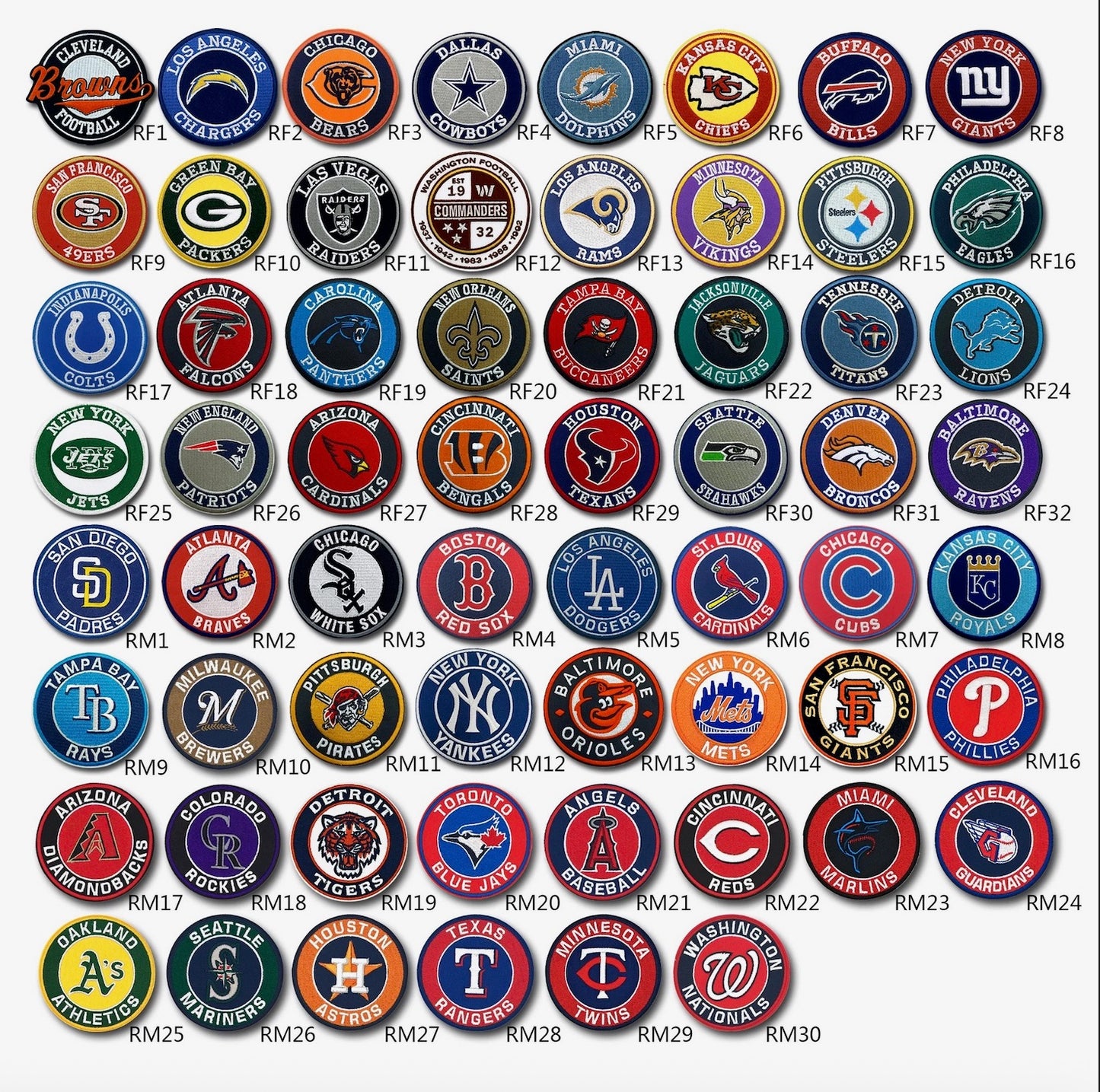 Round Pro Football Patches