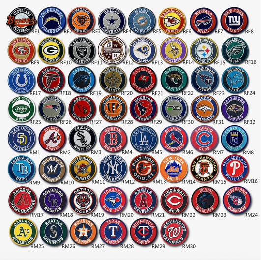Round Pro Football Patches