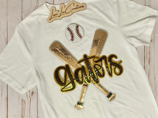 Gators Baseball or Softball Sequin Patch Shirt