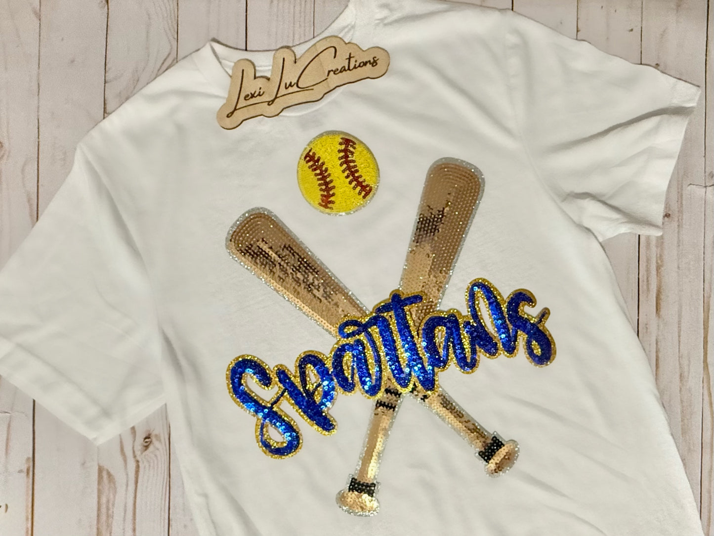 Spartans Baseball or Softball Sequin Patch Shirt