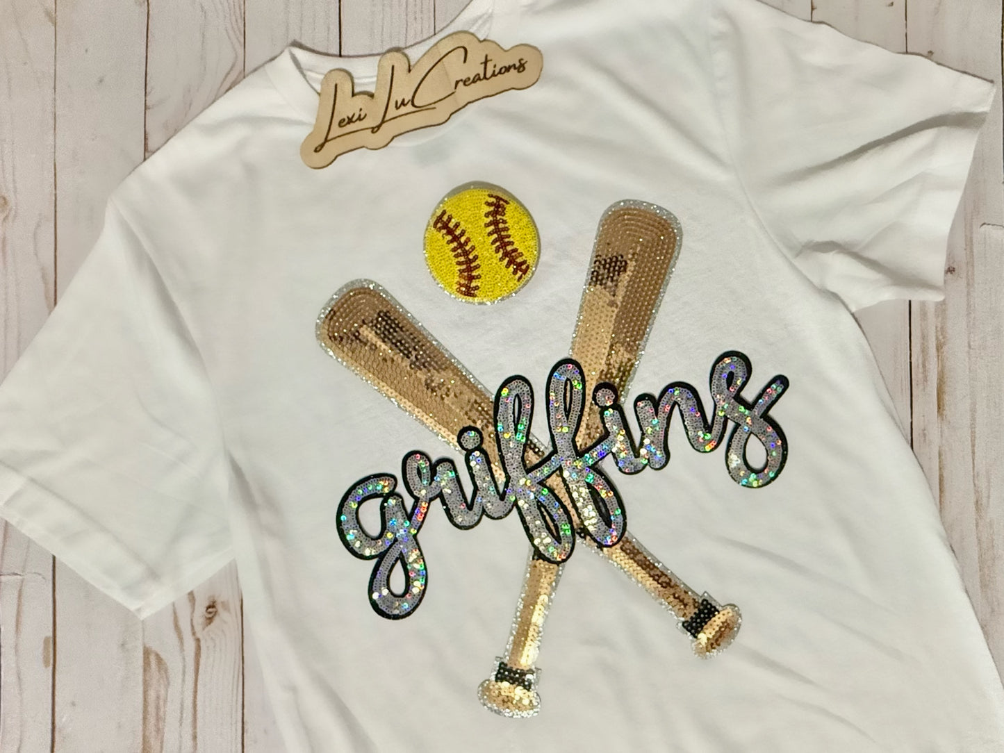 Griffins Baseball OR Softball Sequin Patch Shirt