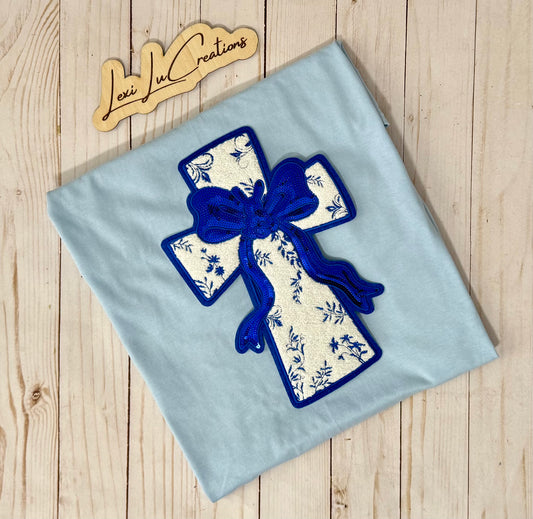 Blue Cross Patch Shirt